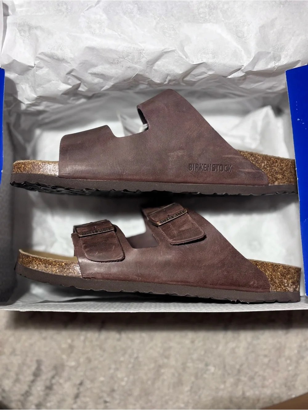 Birkenstock Men's Arizona Soft Footbed Sandals - Dark Brown Suede